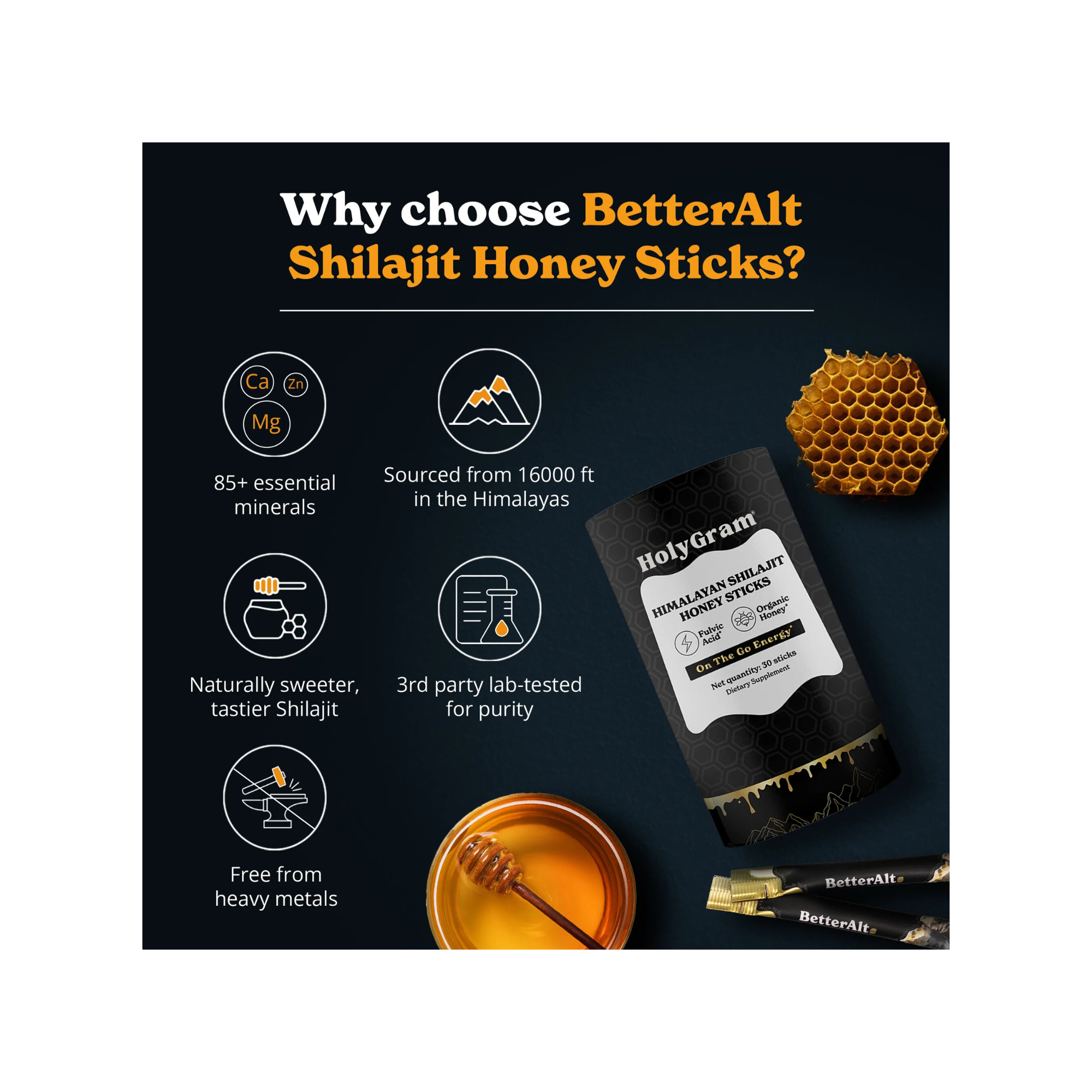 Himalayan Shilajit Honey Sticks
